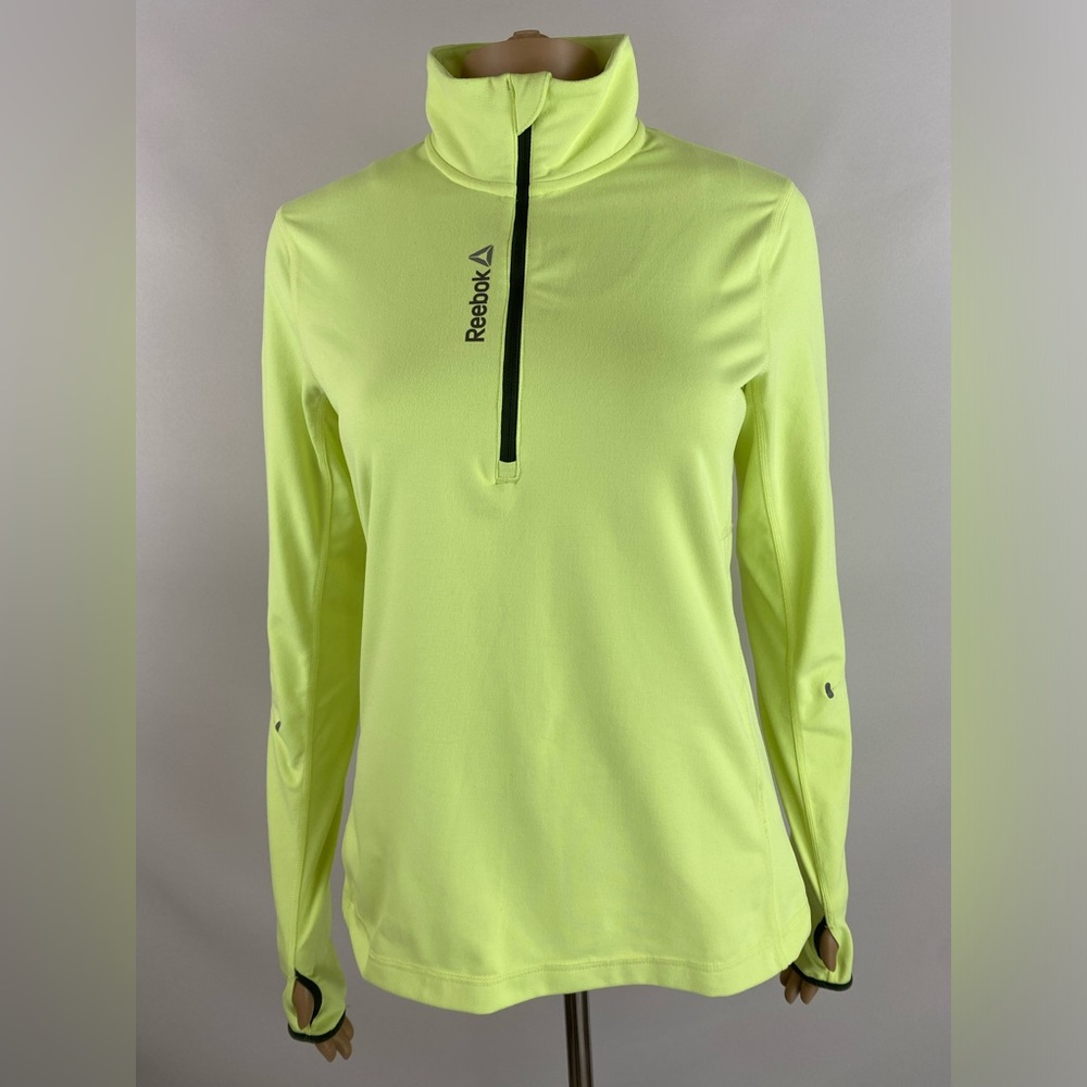 Reebok Women's Running Pullover L/S Shirt, Size Small, (Bright Yellowish-Green)